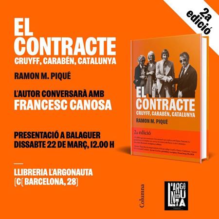 Presentació El contracte | Llibreria L'Argonauta - Llibreria de Balaguer, Lleida