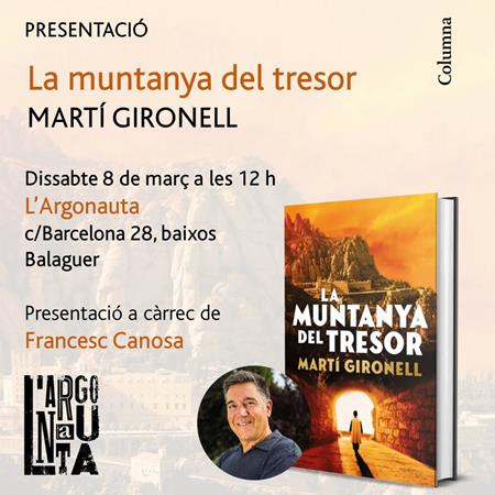 Presentació La muntanya del tresor amb Martí Gironell | Llibreria L'Argonauta - Llibreria de Balaguer, Lleida